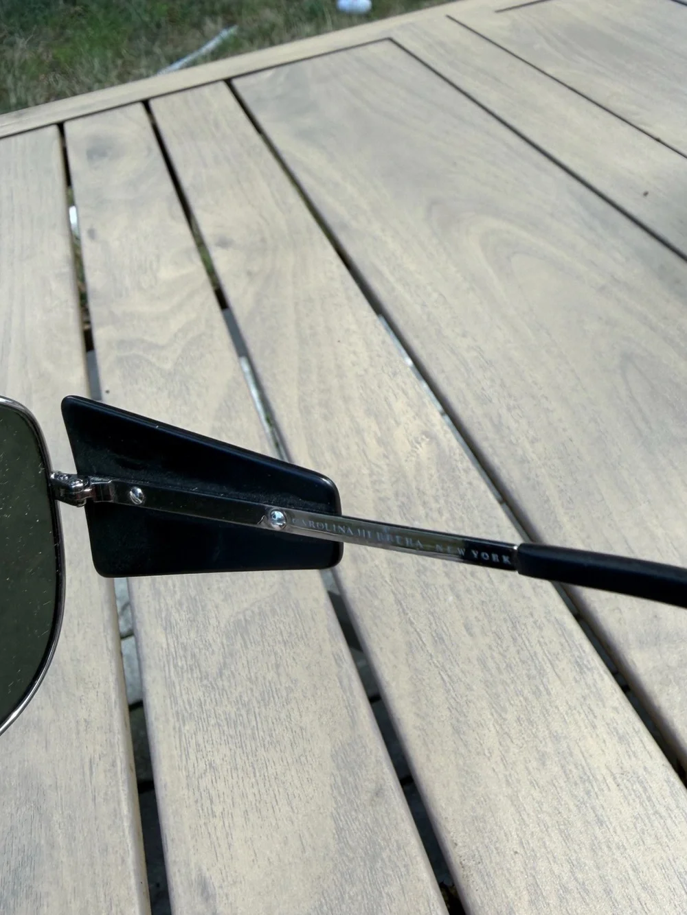 Carolina Herrera Aviator Sunglasses with Branded Temples